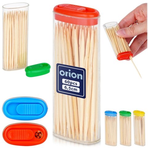 Grupa Orion Sp. z o.o. Wykałaczki Bambusowe 6,5 cm 60 szt. Drewniane Solidne Trwałe ORION