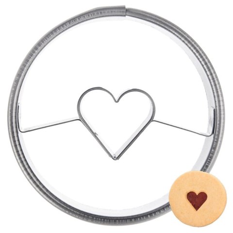 Grupa Orion Sp. z o.o. Wykrawacz do Ciastek Koło z Sercem 4,5 cm Stal Nierdzewna do Zmywarki ORION