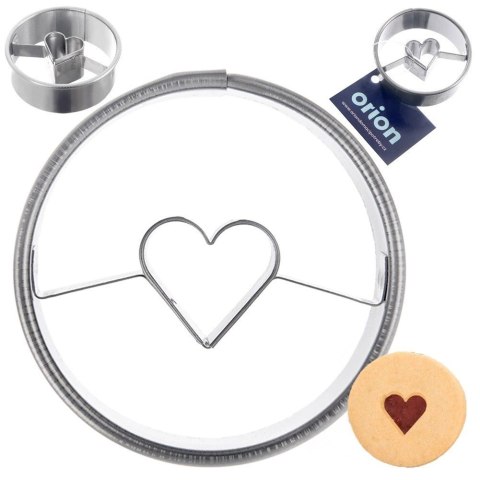 Grupa Orion Sp. z o.o. Wykrawacz do Ciastek Koło z Sercem 4,5 cm Stal Nierdzewna do Zmywarki ORION