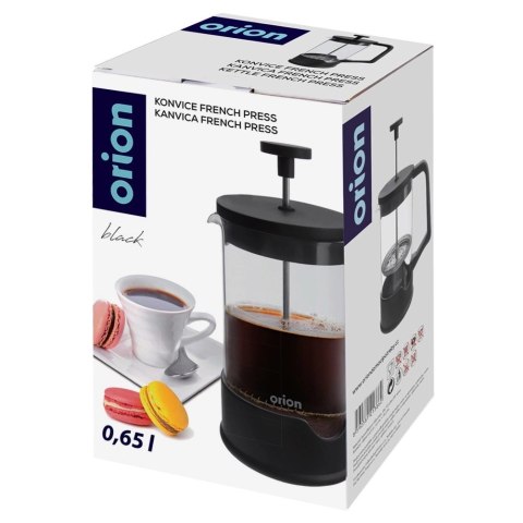 Grupa Orion Sp. z o.o. Zaparzacz Tłokowy 650 ml ORION BLACK French Press Szkło i Stal