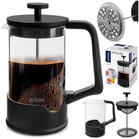 Grupa Orion Sp. z o.o. Zaparzacz Tłokowy 650 ml ORION BLACK French Press Szkło i Stal