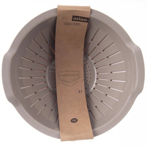 Grupa Orion Sp. z o.o. Zestaw Cedzak z Miską ORION ELA 3 L Beżowo-Biały 2w1 do Odcedzania