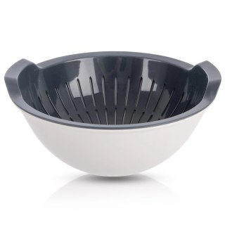 Grupa Orion Sp. z o.o. Zestaw Cedzak z Miską ORION ELA 3 L Szaro-Biały 2w1 do Owoców i Makaronu