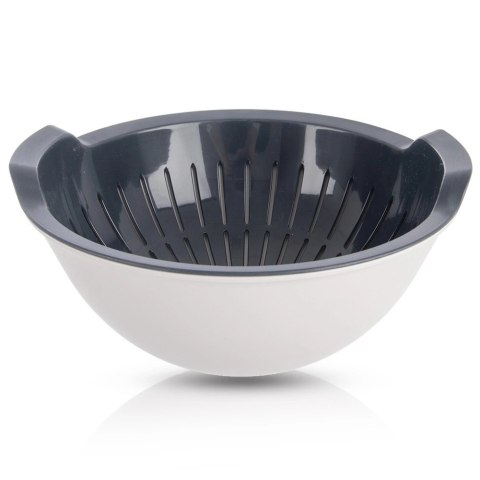 Grupa Orion Sp. z o.o. Zestaw Cedzak z Miską ORION ELA 3 L Szaro-Biały 2w1 do Owoców i Makaronu