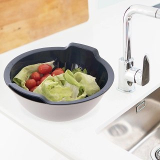 Grupa Orion Sp. z o.o. Zestaw Cedzak z Miską ORION ELA 3 L Szaro-Biały 2w1 do Owoców i Makaronu