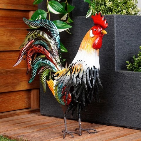 PROGARDEN Figurka ogrodowa metalowa kogut 39x12x40 cm