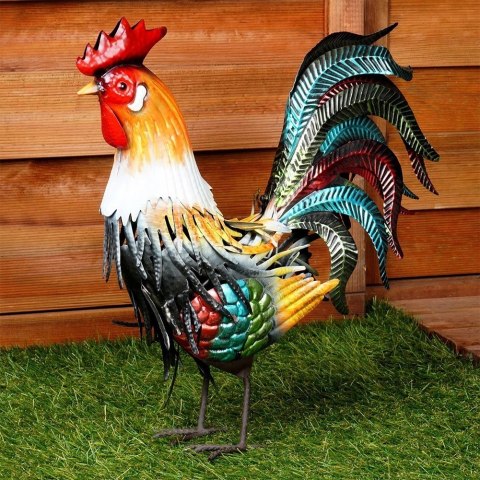 PROGARDEN Figurka ogrodowa metalowa kogut 39x12x40 cm