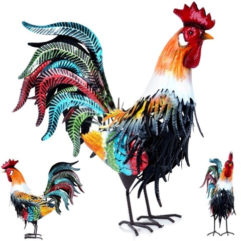 PROGARDEN Figurka ogrodowa metalowa kogut 39x12x40 cm
