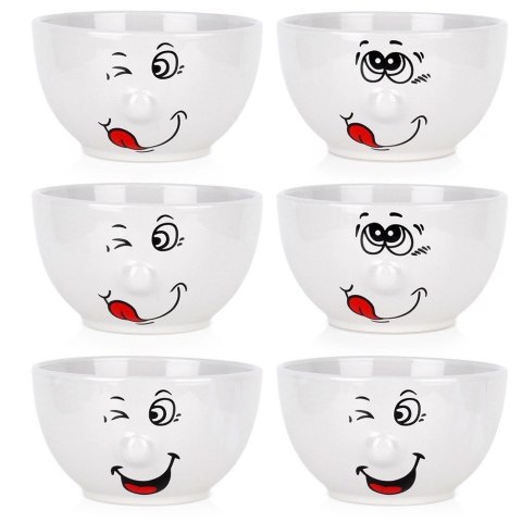 Grupa Orion Sp. z o.o. Miseczki Ceramiczne 13,5 cm 550 ml Zestaw 6 szt Buźki SIAKI COLLECTION