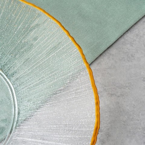 Vilde Talerz deserowy szklany złoty 21 cm