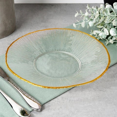 Vilde Talerz deserowy szklany złoty 21 cm