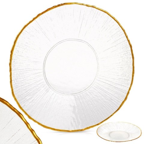 Vilde Talerz deserowy szklany złoty 21 cm
