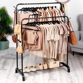 Grupa Orion Sp. z o.o. Wiekszak na Ubrania Loft Stojący Metalowy Czarny Pionowy VILDE 110x45x152cm