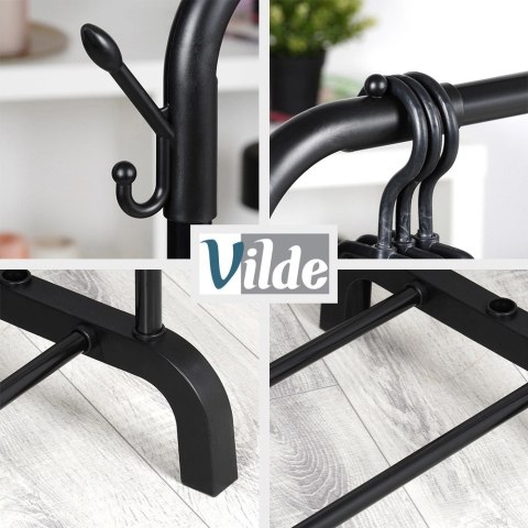 Grupa Orion Sp. z o.o. Wiekszak na Ubrania Loft Stojący Metalowy Czarny Pionowy VILDE 110x45x152cm