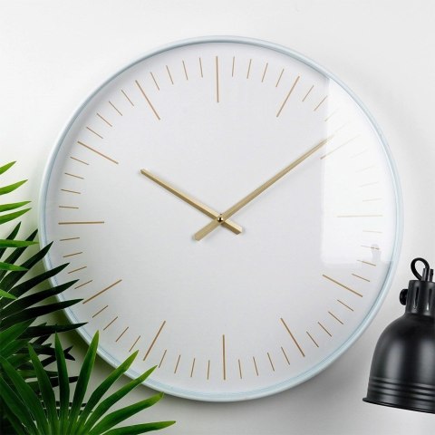 Grupa Orion Sp. z o.o. Zegar Ścienny 50 cm VILDE Okrągły Biały Duży Złote Wskazówki Cichy