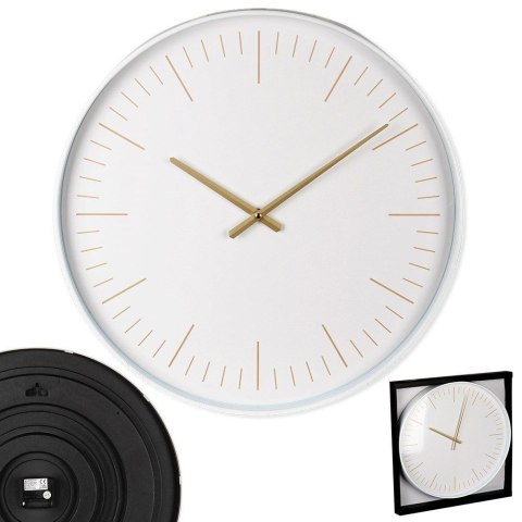 Grupa Orion Sp. z o.o. Zegar Ścienny 50 cm VILDE Okrągły Biały Duży Złote Wskazówki Cichy