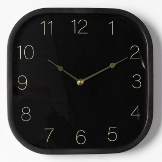Grupa Orion Sp. z o.o. Zegar Ścienny 30 cm VILDE Kwadratowy Czarno-Złoty Tworzywo Ozdobny