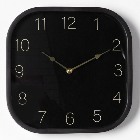 Grupa Orion Sp. z o.o. Zegar Ścienny 30 cm VILDE Kwadratowy Czarno-Złoty Tworzywo Ozdobny