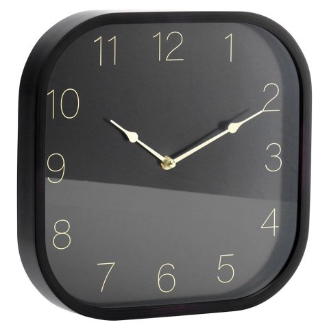 Grupa Orion Sp. z o.o. Zegar Ścienny 30 cm VILDE Kwadratowy Czarno-Złoty Tworzywo Ozdobny