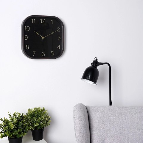 Grupa Orion Sp. z o.o. Zegar Ścienny 30 cm VILDE Kwadratowy Czarno-Złoty Tworzywo Ozdobny