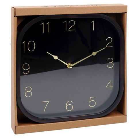 Grupa Orion Sp. z o.o. Zegar Ścienny 30 cm VILDE Kwadratowy Czarno-Złoty Tworzywo Ozdobny