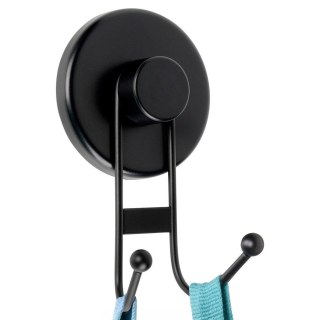 AM/63 Haczyk wieszak metalowy czarny na przyssawkę podwójny 6,5x5,5x10 cm