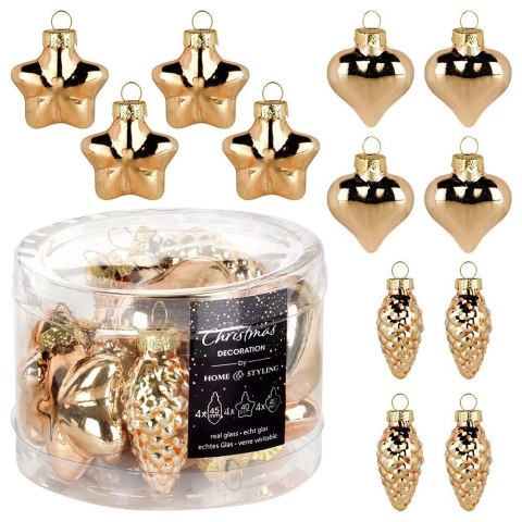 Grupa Orion Sp. z o.o. Bombki choinkowe szklane złote 4/4,5 cm 12 szt.