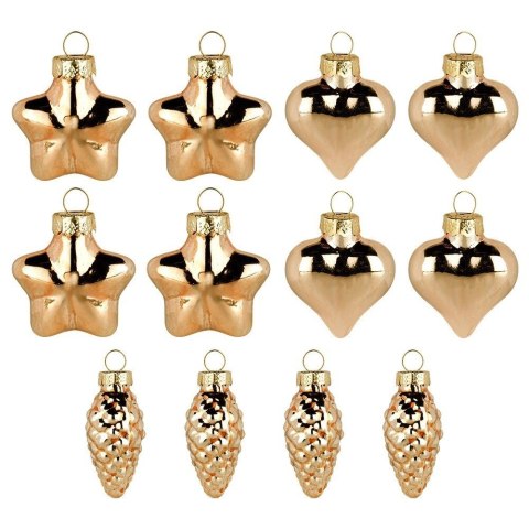 Grupa Orion Sp. z o.o. Bombki choinkowe szklane złote 4/4,5 cm 12 szt.