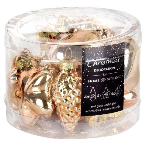 Grupa Orion Sp. z o.o. Bombki choinkowe szklane złote 4/4,5 cm 12 szt.