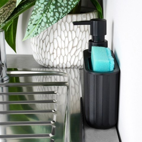 Grupa Orion Sp. z o.o. Dozownik płynu do naczyń z pojemnikiem na gąbkę czarny 400 ml