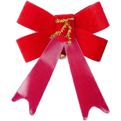Grupa Orion Sp. z o.o. Kokarda dekoracyjna świąteczna welurowa 10,5x13 cm 3 szt.