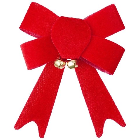 Grupa Orion Sp. z o.o. Kokarda dekoracyjna świąteczna welurowa 10,5x13 cm 3 szt.