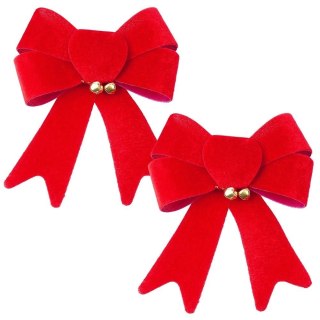 Grupa Orion Sp. z o.o. Kokarda dekoracyjna świąteczna welurowa 13x16 cm 2 szt.