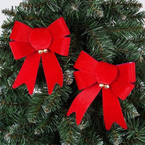 Grupa Orion Sp. z o.o. Kokarda dekoracyjna świąteczna welurowa 13x16 cm 2 szt.