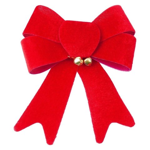 Grupa Orion Sp. z o.o. Kokarda dekoracyjna świąteczna welurowa 13x16 cm 2 szt.