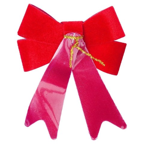 Grupa Orion Sp. z o.o. Kokarda dekoracyjna świąteczna welurowa 13x16 cm 2 szt.