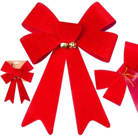 Grupa Orion Sp. z o.o. Kokarda dekoracyjna świąteczna welurowa 22x32 cm