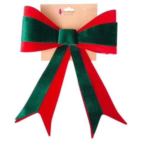 Grupa Orion Sp. z o.o. Kokarda dekoracyjna świąteczna welurowa 33x46 cm