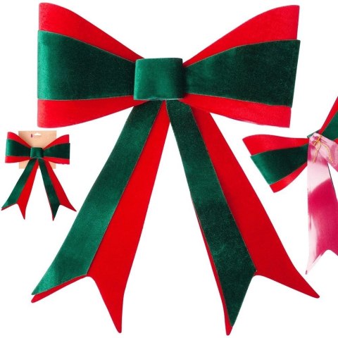 Grupa Orion Sp. z o.o. Kokarda dekoracyjna świąteczna welurowa 33x46 cm