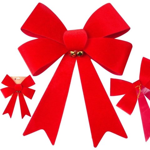 Grupa Orion Sp. z o.o. Kokarda dekoracyjna świąteczna welurowa 35x46 cm