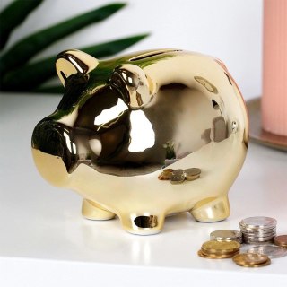 Grupa Orion Sp. z o.o. Skarbonka ceramiczna złota lustrzana 11,5x9 cm