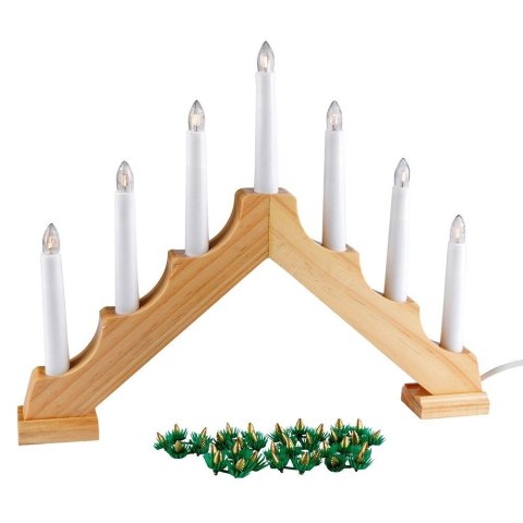Grupa Orion Sp. z o.o. Świecznik adwentowy drewniany na 7 świeczek 41,5x29 cm