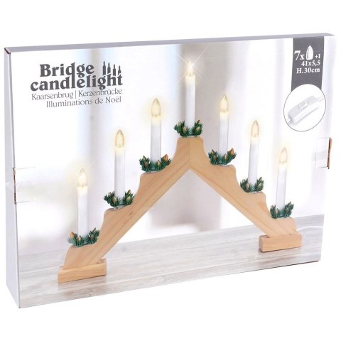 Grupa Orion Sp. z o.o. Świecznik adwentowy drewniany na 7 świeczek 41,5x29 cm
