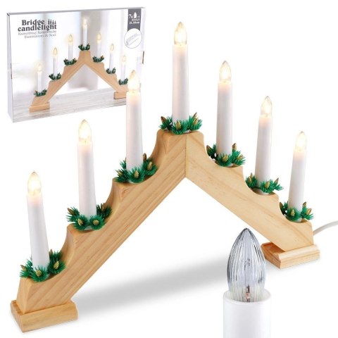Grupa Orion Sp. z o.o. Świecznik adwentowy drewniany na 7 świeczek 41,5x29 cm