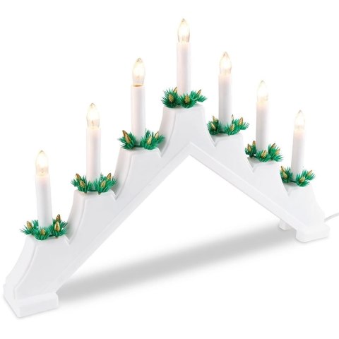 Grupa Orion Sp. z o.o. Świecznik adwentowy na 7 świeczek biały 41,5x29 cm