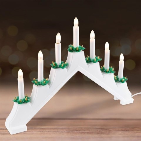 Grupa Orion Sp. z o.o. Świecznik adwentowy na 7 świeczek biały 41,5x29 cm