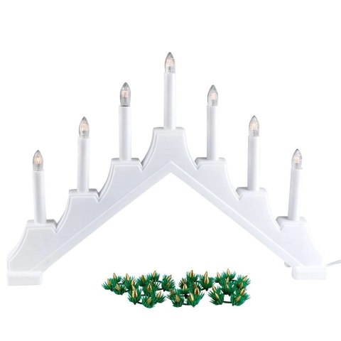 Grupa Orion Sp. z o.o. Świecznik adwentowy na 7 świeczek biały 41,5x29 cm