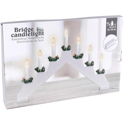 Grupa Orion Sp. z o.o. Świecznik adwentowy na 7 świeczek biały 41,5x29 cm