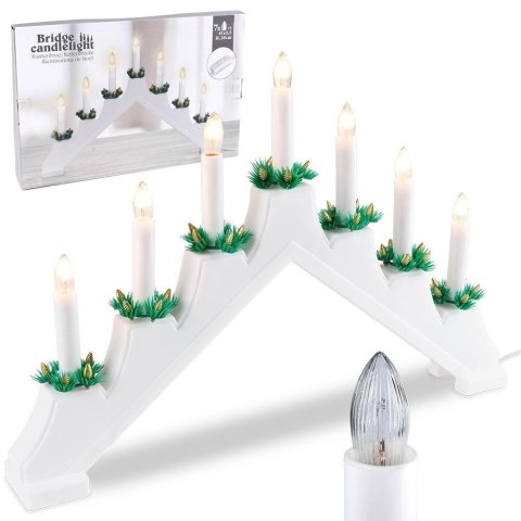 Grupa Orion Sp. z o.o. Świecznik adwentowy na 7 świeczek biały 41,5x29 cm