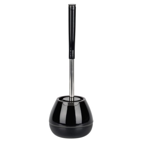 Grupa Orion Sp. z o.o. Szczotka do toalety silikonowa ze stojakiem i szczypcami czarna 42 cm
